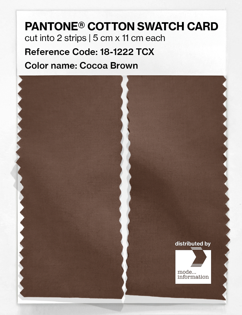 Product image 2 of the product “PANTONE® COTTON SWATCH CARD 18-1222 TCX Cocoa Brown ”