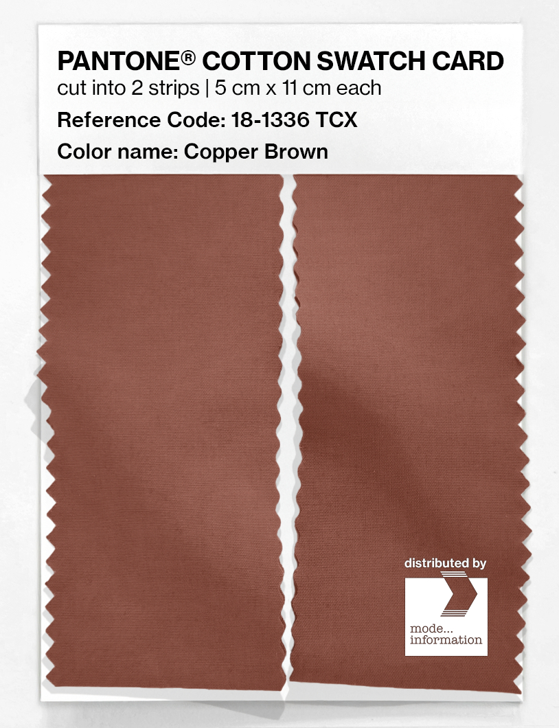 Product image 2 of the product “PANTONE® COTTON SWATCH CARD 18-1336 TCX Copper Brown ”