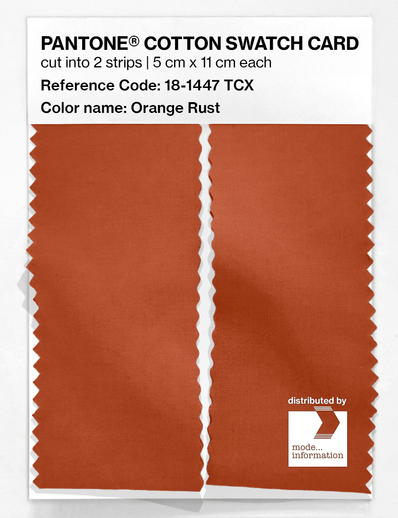 Product image 2 of the product “PANTONE® COTTON SWATCH CARD 18-1447 TCX Orange Rust ”