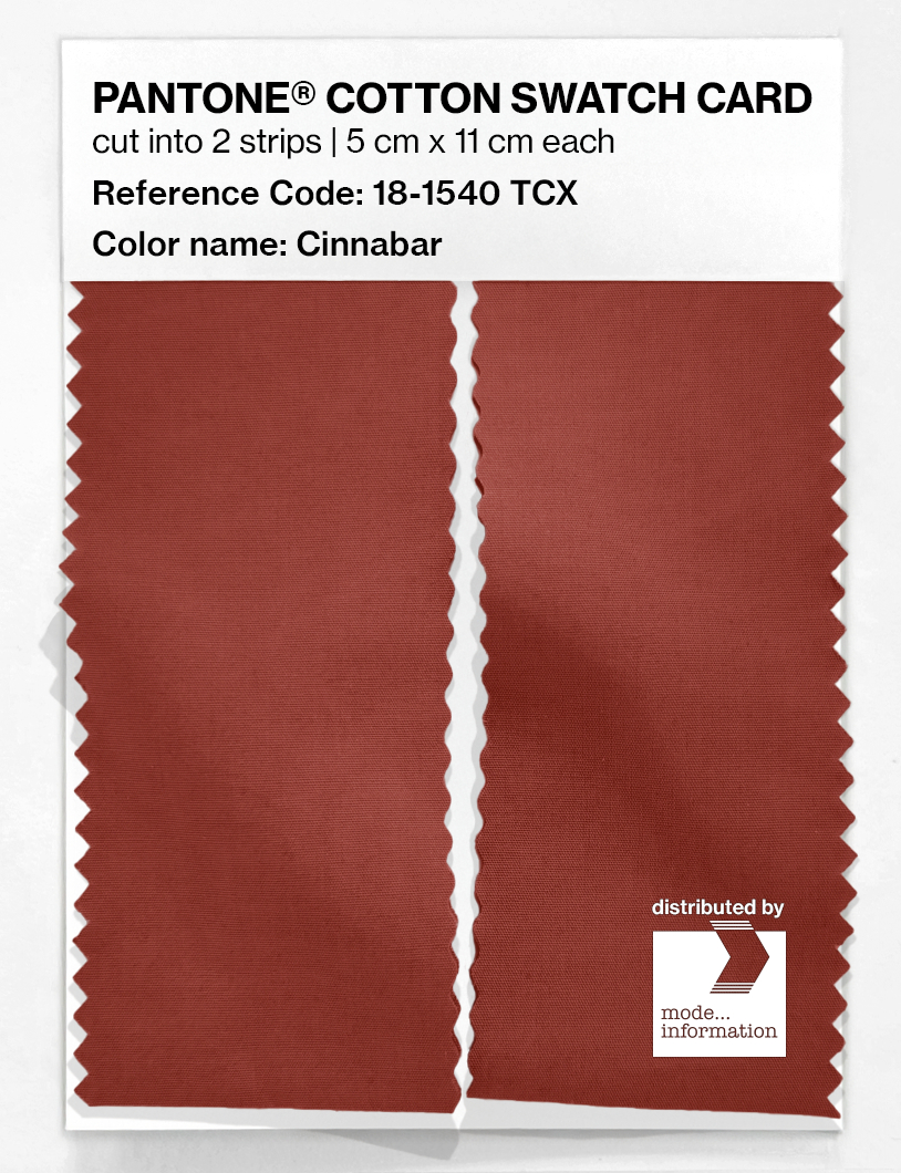 Product image 2 of the product “PANTONE® COTTON SWATCH CARD 18-1540 TCX Cinnabar ”