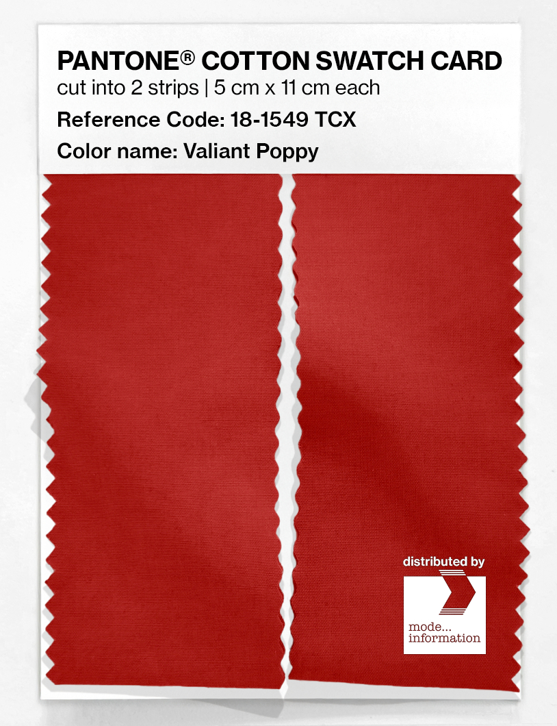 Product image 2 of the product “PANTONE® COTTON SWATCH CARD 18-1549 TCX Valiant Poppy ”