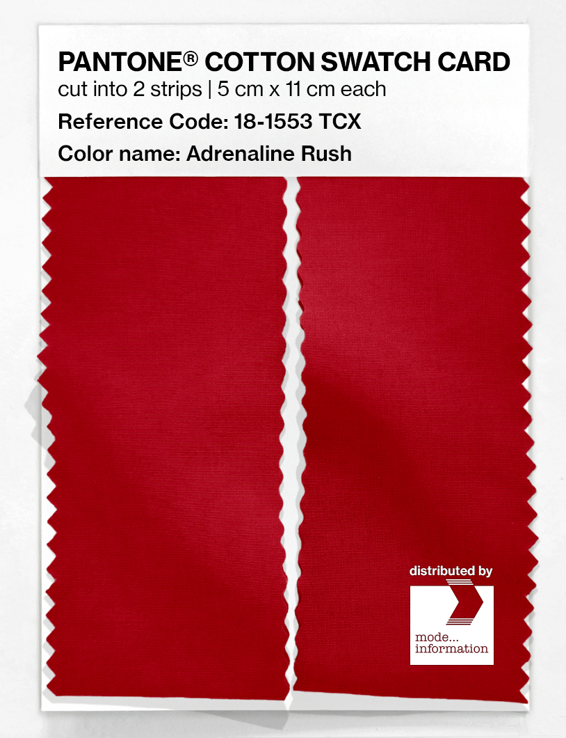 Product image 2 of the product “PANTONE® COTTON SWATCH CARD 18-1553 TCX Adrenaline Rush ”