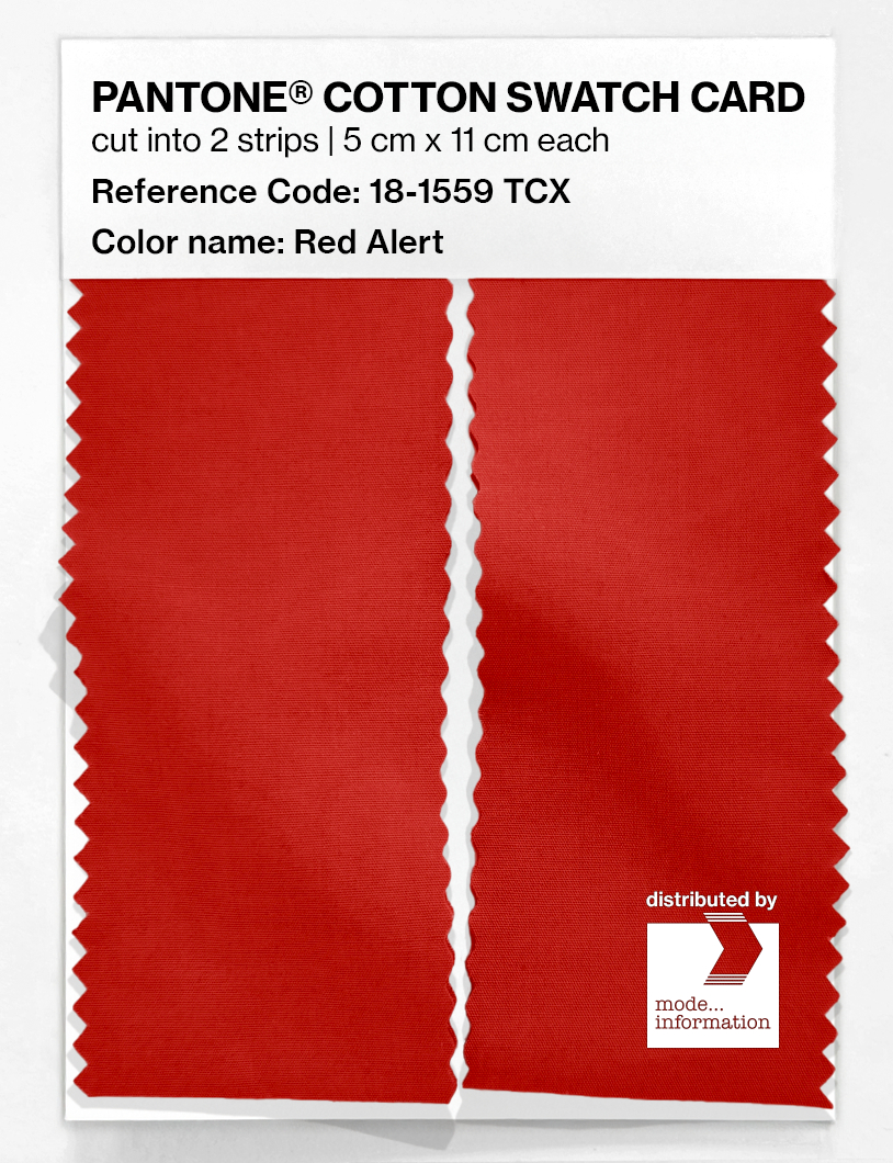 Product image 2 of the product “PANTONE® COTTON SWATCH CARD 18-1559 TCX Red Alert ”