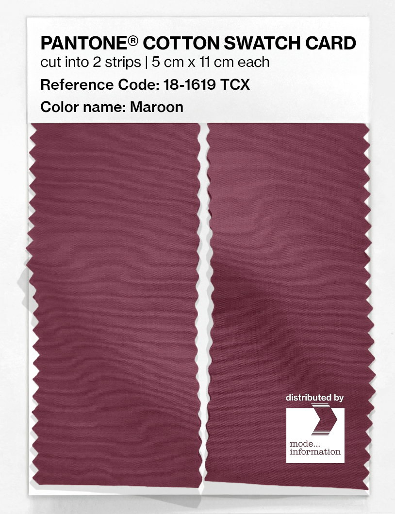Product image 2 of the product “PANTONE® COTTON SWATCH CARD 18-1619 TCX Maroon ”