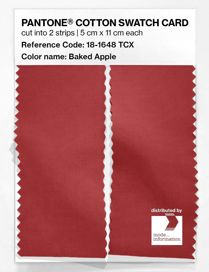 Product image 2 of the product “PANTONE® COTTON SWATCH CARD 18-1648 TCX Baked Apple ”
