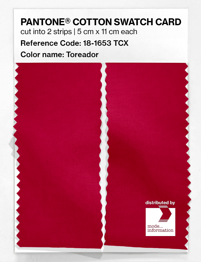 Product image 2 of the product “PANTONE® COTTON SWATCH CARD 18-1653 TCX Toreador ”