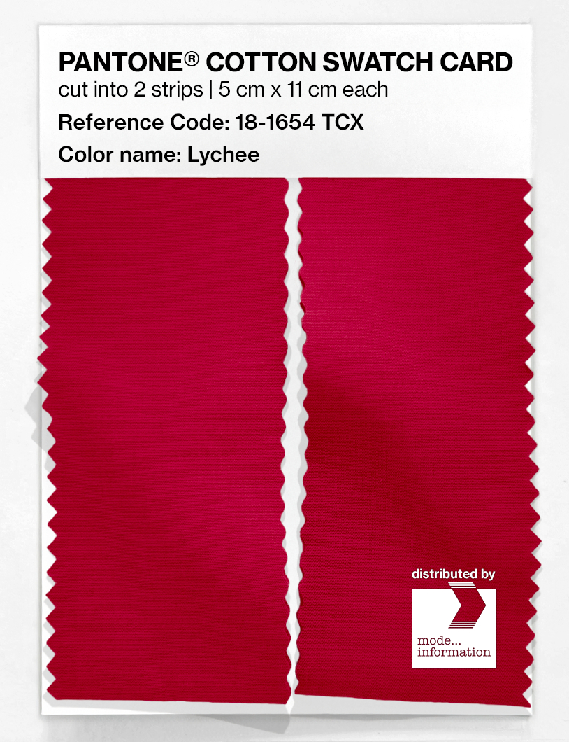 Product image 2 of the product “PANTONE® COTTON SWATCH CARD 18-1654 TCX Lychee ”