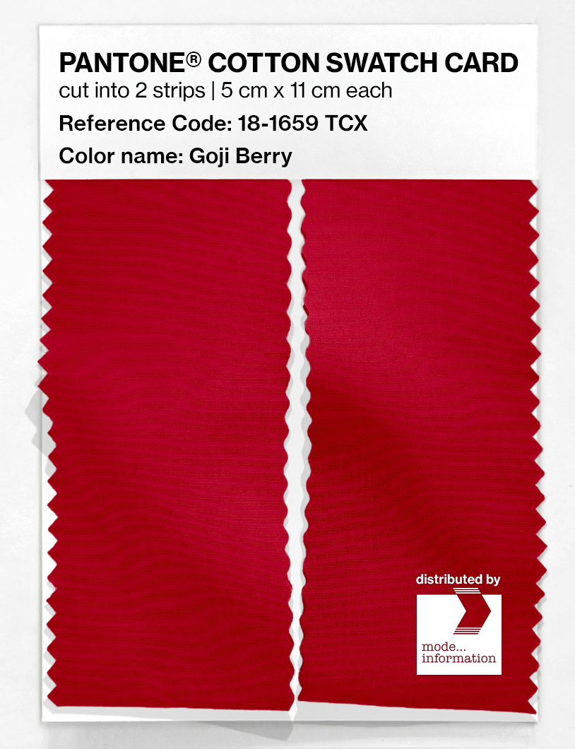 Product image 2 of the product “PANTONE® COTTON SWATCH CARD 18-1659 TCX Goji Berry ”