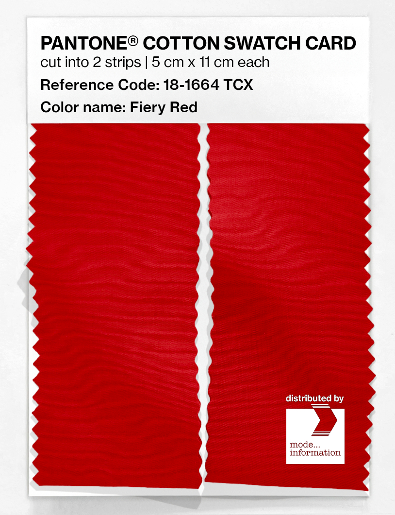 Product image 2 of the product “PANTONE® COTTON SWATCH CARD 18-1664 TCX Fiery Red ”