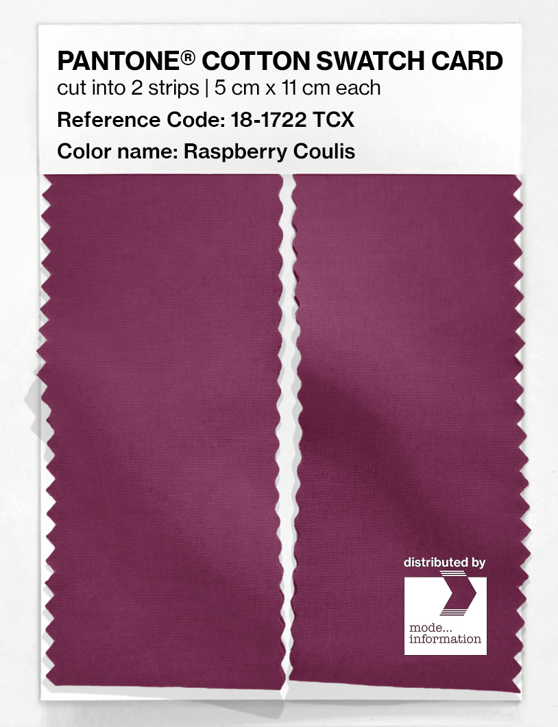 Product image 2 of the product “PANTONE® COTTON SWATCH CARD 18-1722 TCX Raspberry Coulis ”