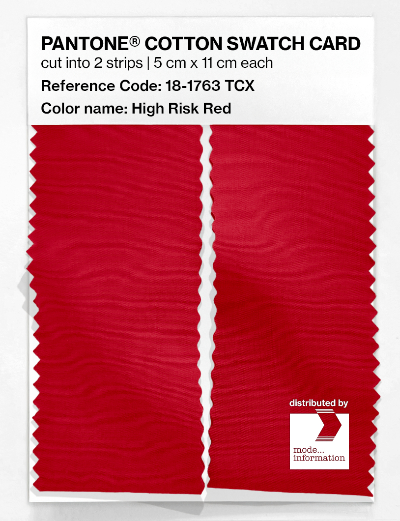 Product image 2 of the product “PANTONE® COTTON SWATCH CARD 18-1763 TCX High Risk Red ”
