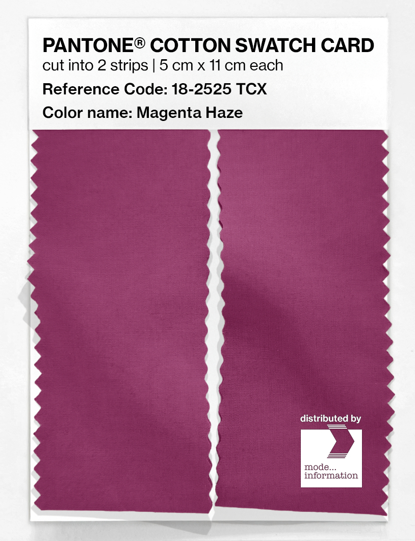 Product image 2 of the product “PANTONE® COTTON SWATCH CARD 18-2525 TCX Magenta Haze ”