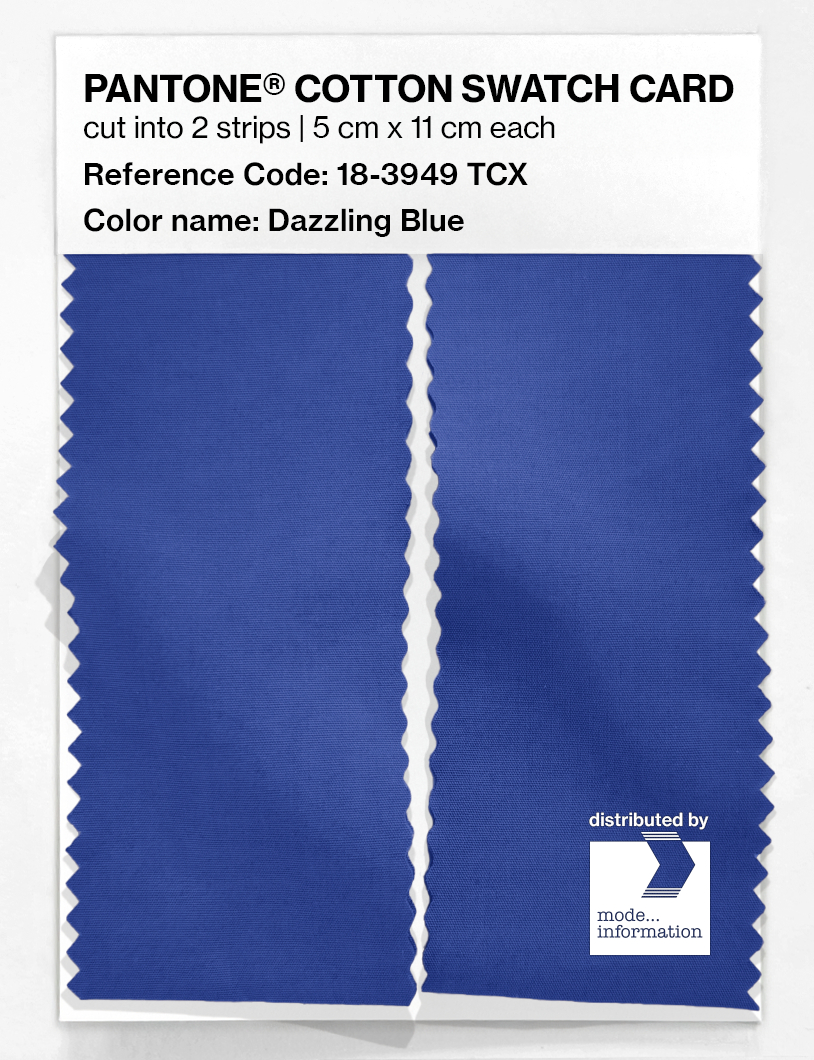 Product image 2 of the product “PANTONE® COTTON SWATCH CARD 18-3949 TCX Dazzling Blue ”