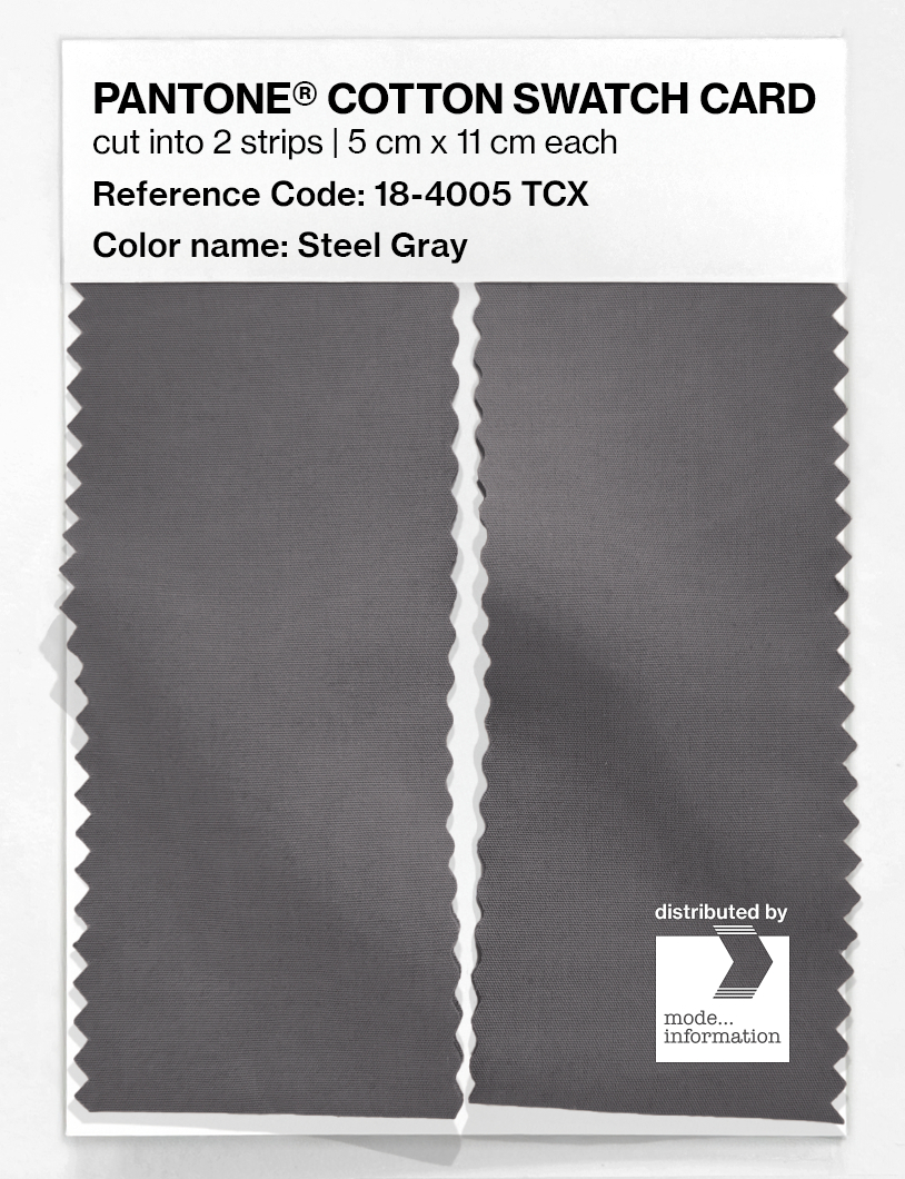 Product image 2 of the product “PANTONE® COTTON SWATCH CARD 18-4005 TCX Steel Gray ”