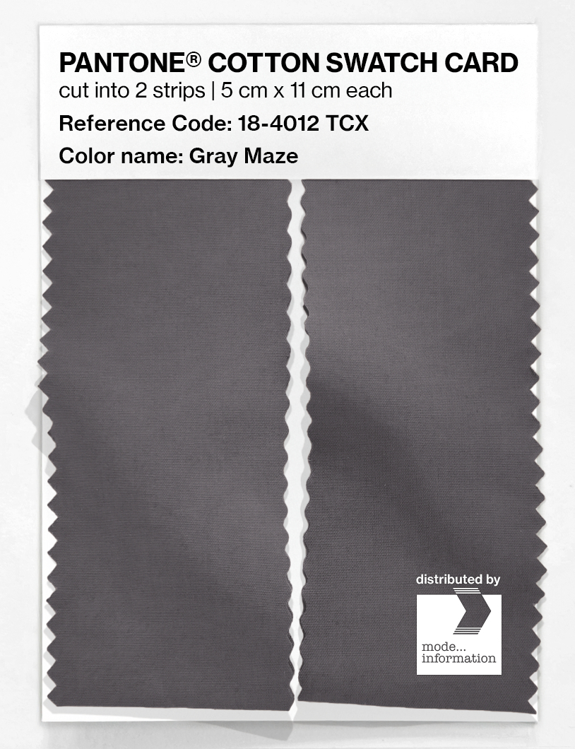 Product image 2 of the product “PANTONE® COTTON SWATCH CARD 18-4012 TCX Gray Maze ”
