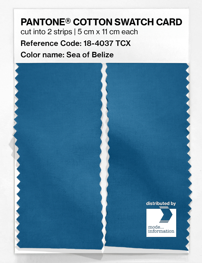 Product image 2 of the product “PANTONE® COTTON SWATCH CARD 18-4037 TCX Sea of Belize ”