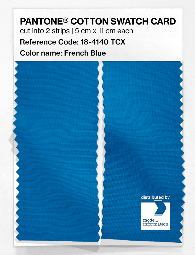 Product image 2 of the product “PANTONE® COTTON SWATCH CARD 18-4140 TCX French Blue ”