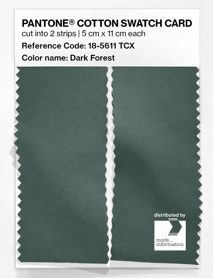 Product image 2 of the product “PANTONE® COTTON SWATCH CARD 18-5611 TCX Dark Forest ”