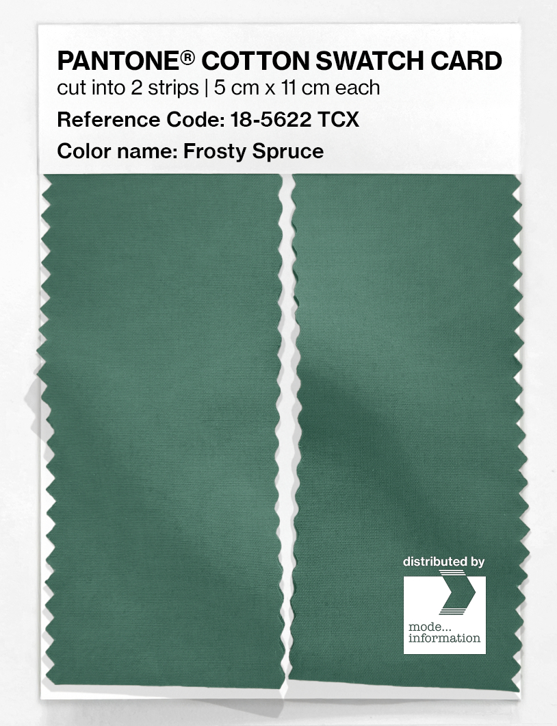 Product image 2 of the product “PANTONE® COTTON SWATCH CARD 18-5622 TCX Frosty Spruce ”