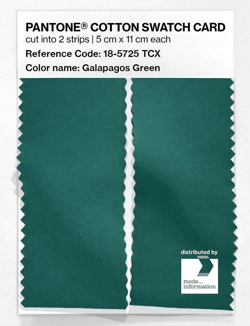 Product image 2 of the product “PANTONE® COTTON SWATCH CARD 18-5725 TCX Galapagos Green ”