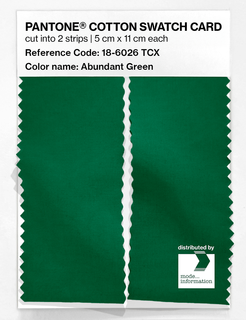 Product image 2 of the product “PANTONE® COTTON SWATCH CARD 18-6026 TCX Abundant Green ”