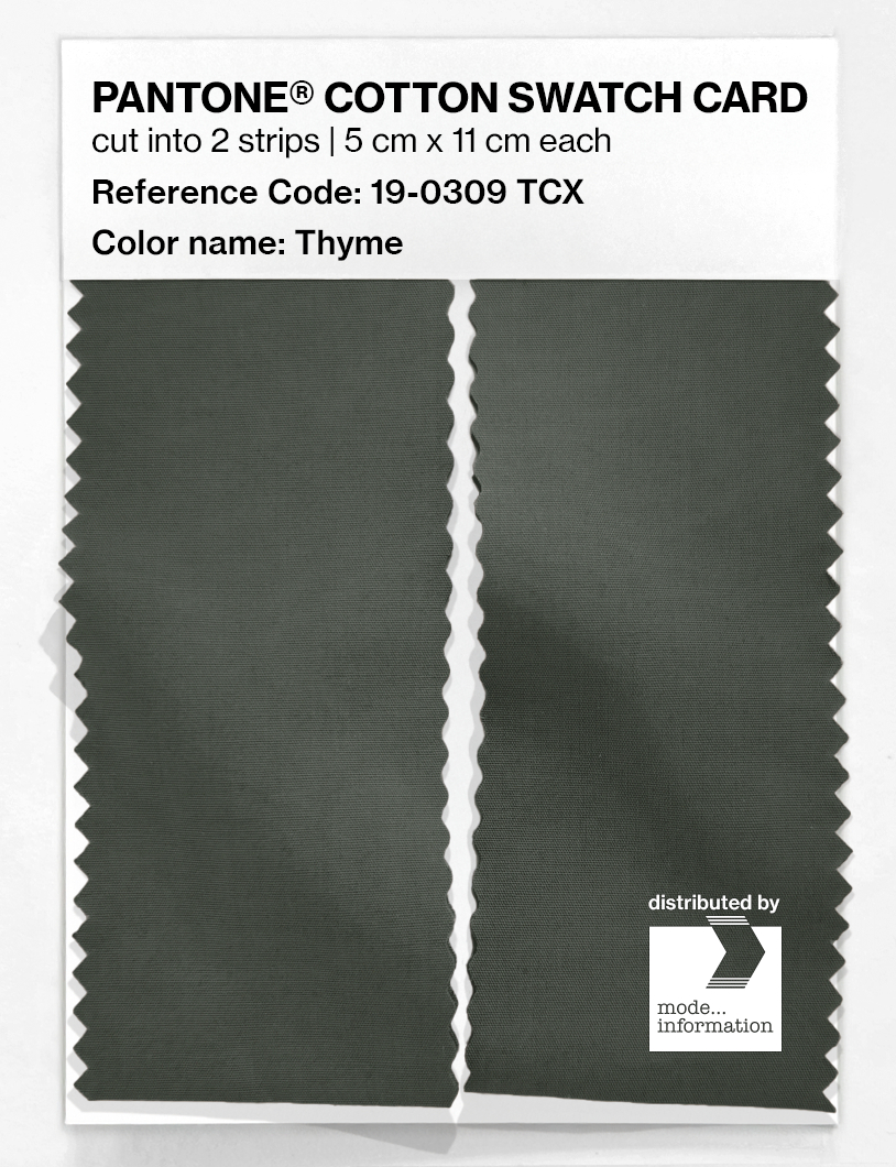 Product image 2 of the product “PANTONE® COTTON SWATCH CARD 19-0309 TCX Thyme ”