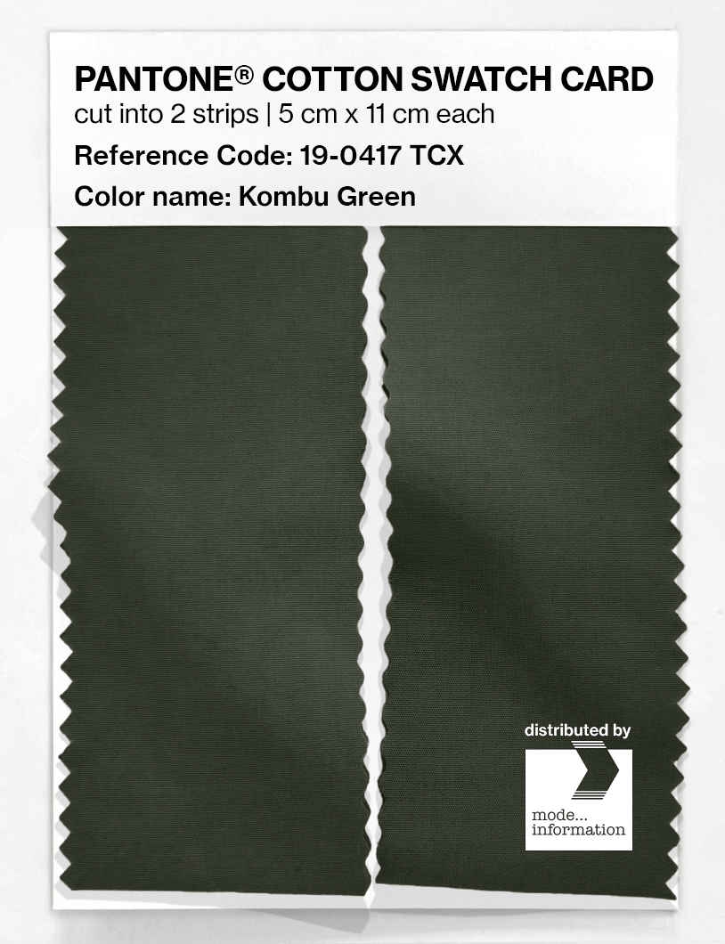 Product image 2 of the product “PANTONE® COTTON SWATCH CARD 19-0417 TCX Kombu Green ”