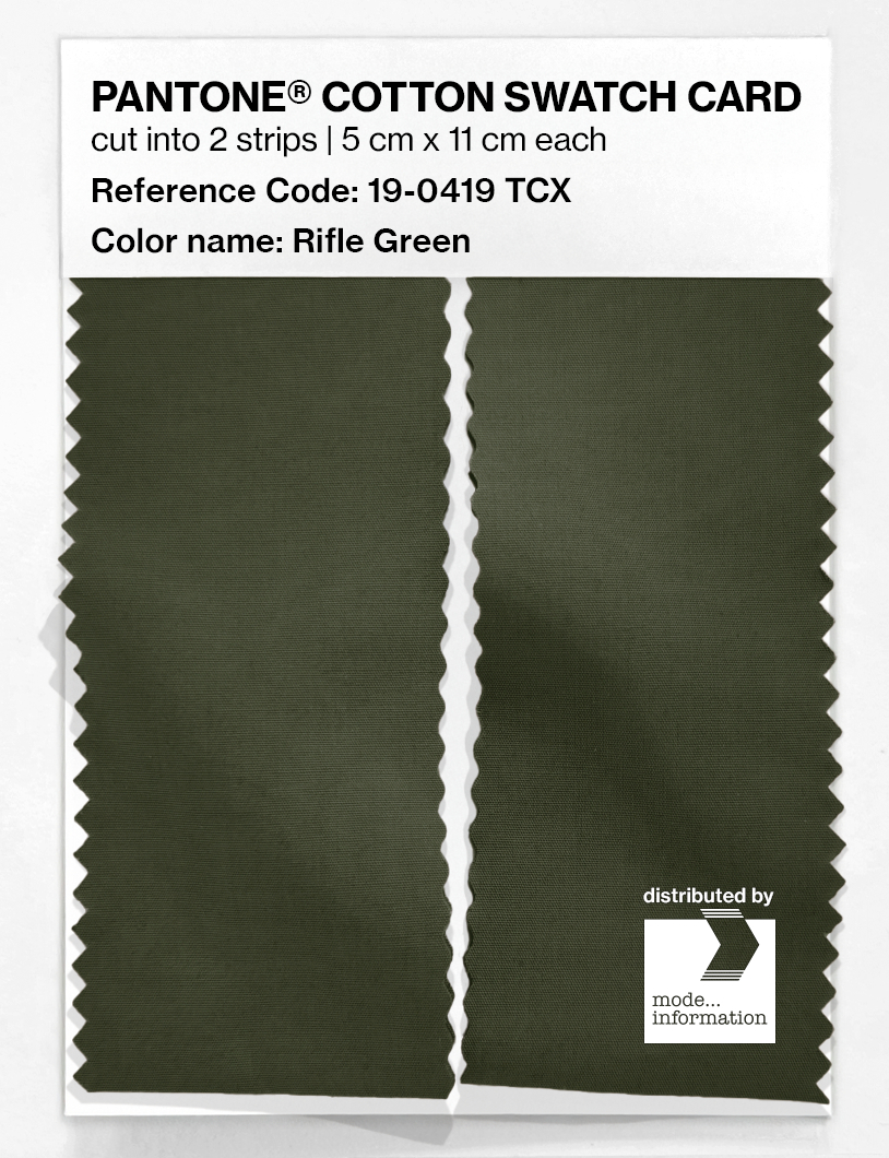 Product image 2 of the product “PANTONE® COTTON SWATCH CARD 19-0419 TCX Rifle Green ”