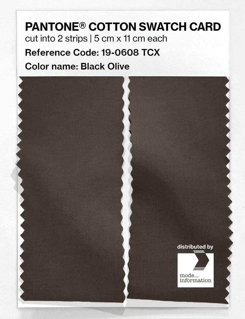 Product image 2 of the product “PANTONE® COTTON SWATCH CARD 19-0608 TCX Black Olive ”
