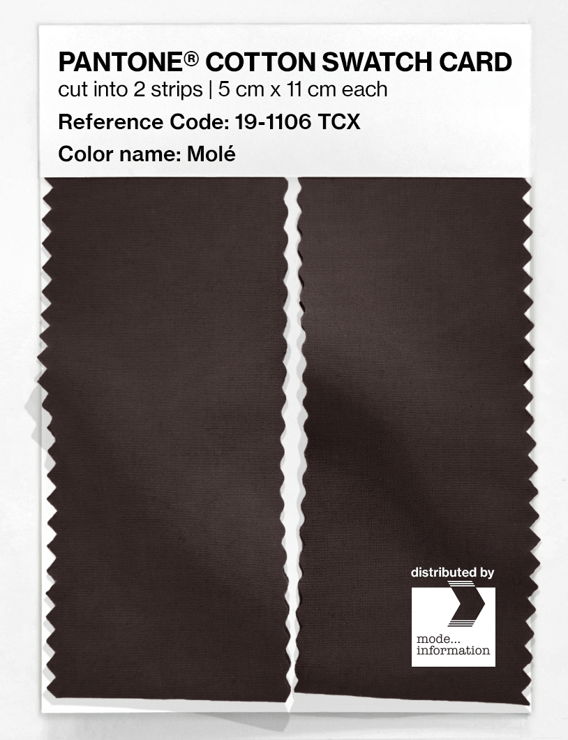 Product image 2 of the product “PANTONE® COTTON SWATCH CARD 19-1106 TCX Molé ”