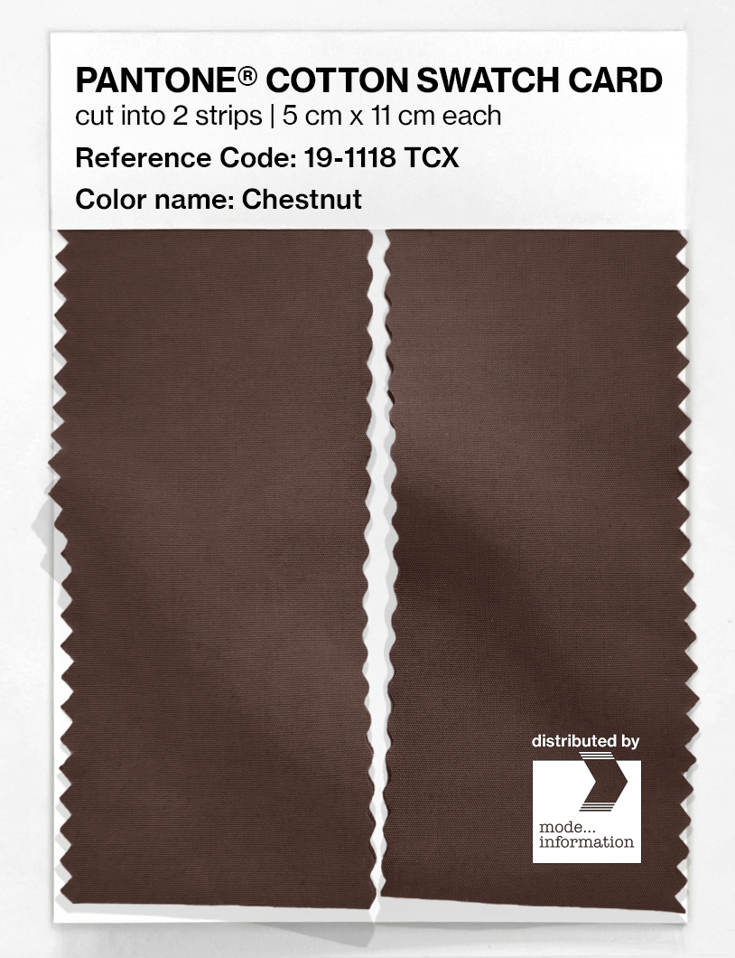 Product image 2 of the product “PANTONE® COTTON SWATCH CARD 19-1118 TCX Chestnut ”