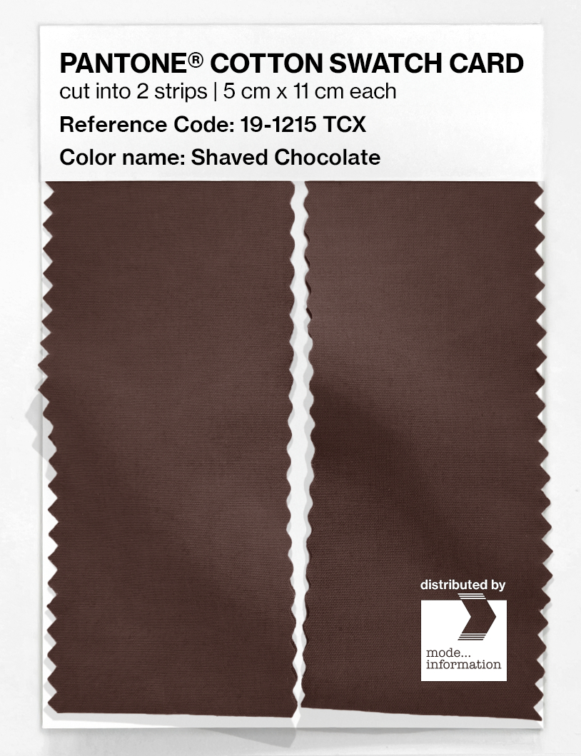 Product image 2 of the product “PANTONE® COTTON SWATCH CARD 19-1215 TCX Shaved Chocolate ”