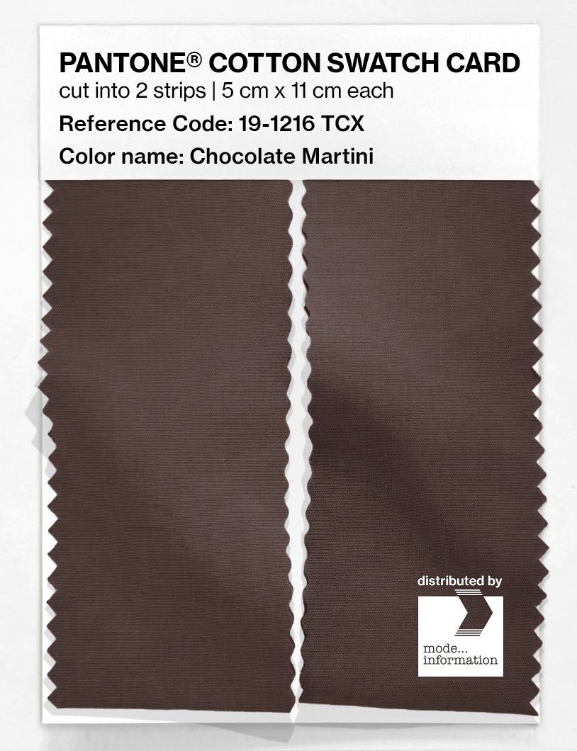 Product image 2 of the product “PANTONE® COTTON SWATCH CARD 19-1216 TCX Chocolate Martini ”