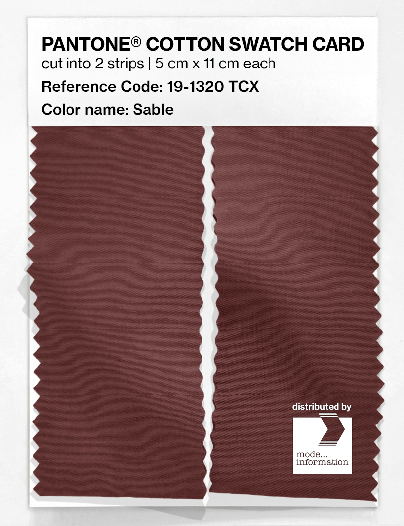 Product image 2 of the product “PANTONE® COTTON SWATCH CARD 19-1320 TCX Sable ”