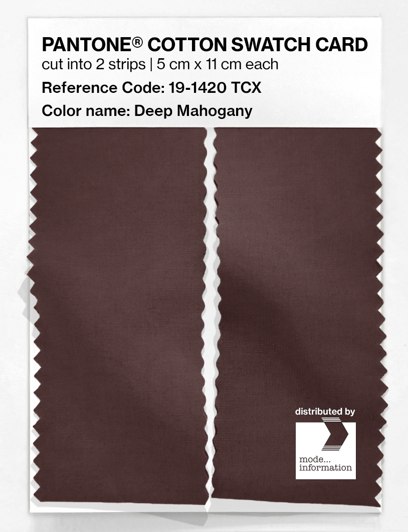 Product image 2 of the product “PANTONE® COTTON SWATCH CARD 19-1420 TCX Deep Mahogany ”