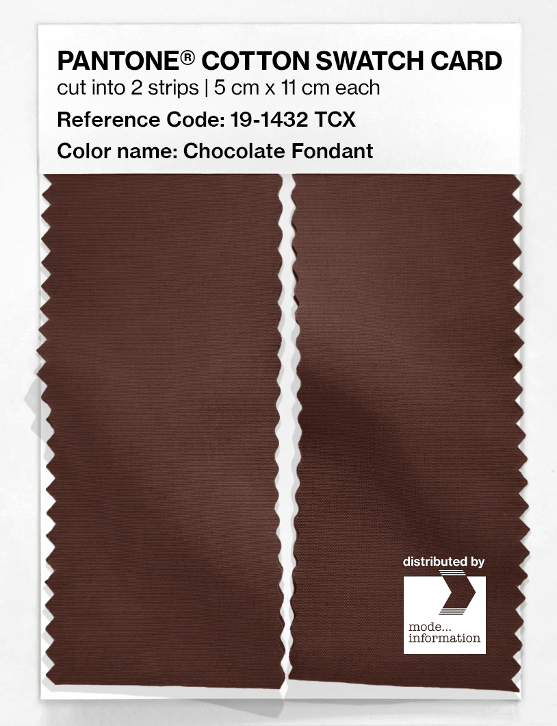 Product image 2 of the product “PANTONE® COTTON SWATCH CARD 19-1432 TCX Chocolate Fondant ”