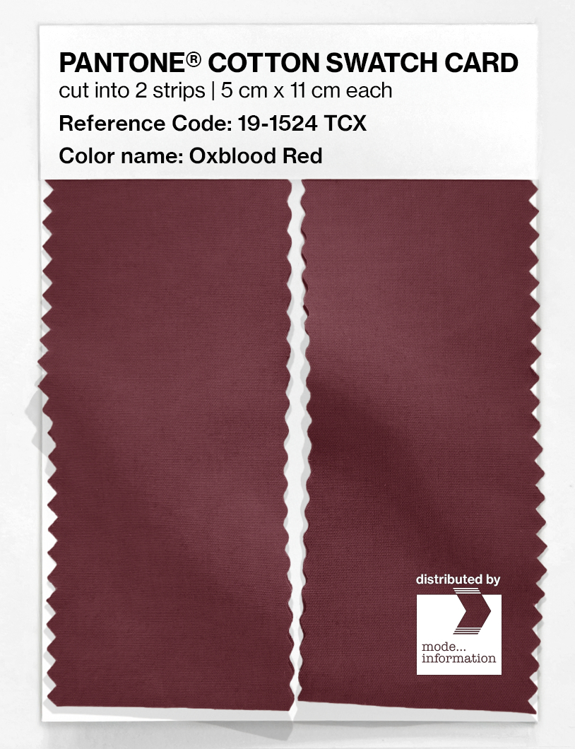 Product image 2 of the product “PANTONE® COTTON SWATCH CARD 19-1524 TCX Oxblood Red ”