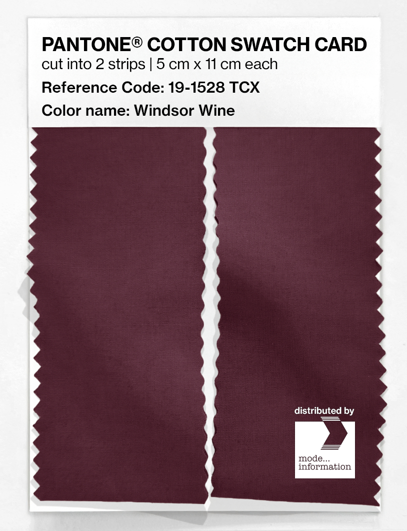 Product image 2 of the product “PANTONE® COTTON SWATCH CARD 19-1528 TCX Windsor Wine ”