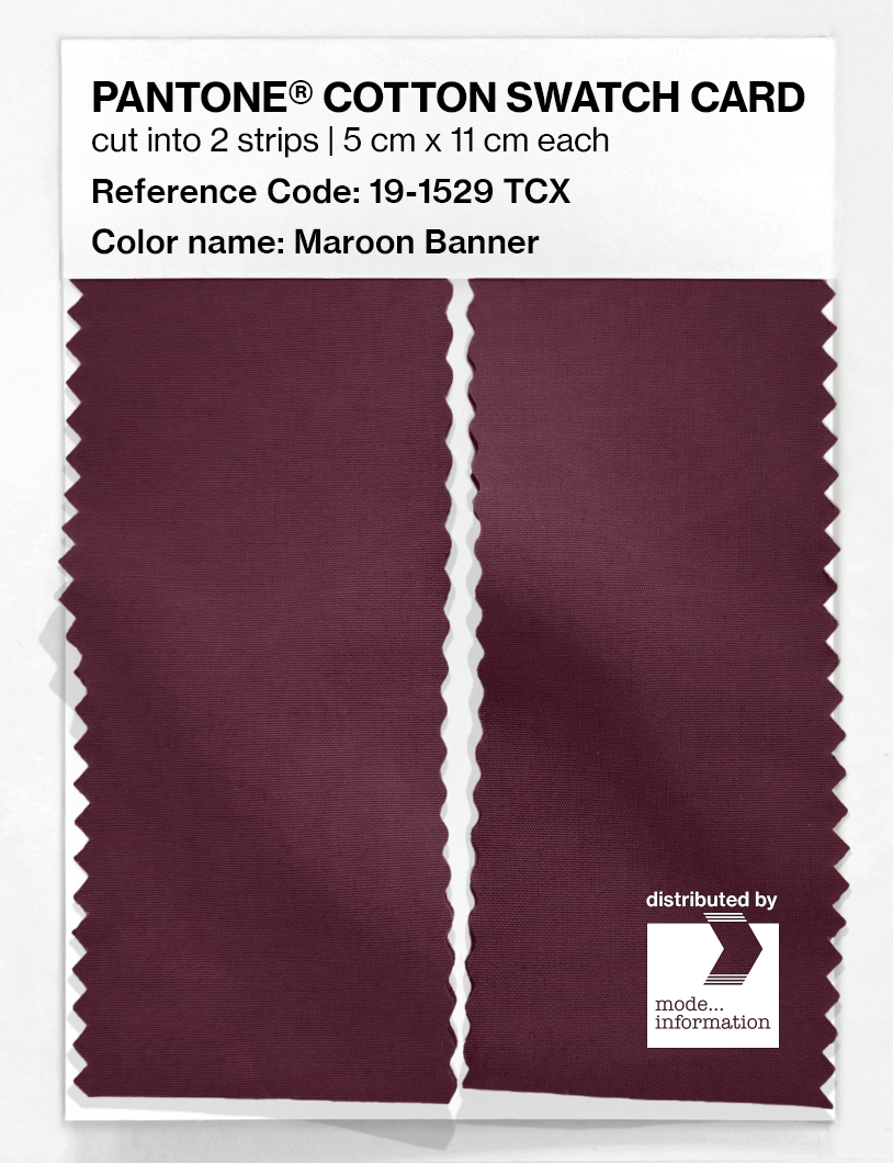 Product image 2 of the product “PANTONE® COTTON SWATCH CARD 19-1529 TCX Maroon Banner ”