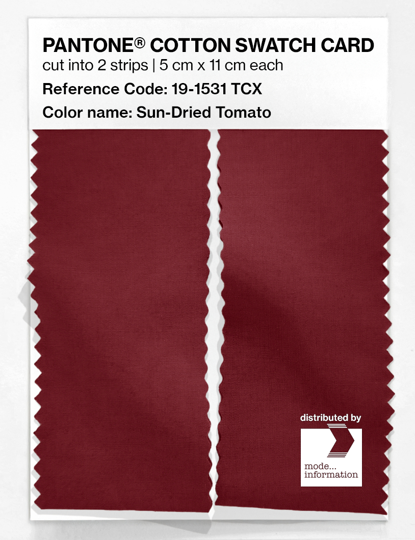 Product image 2 of the product “PANTONE® COTTON SWATCH CARD 19-1531 TCX Sun-Dried Tomato ”