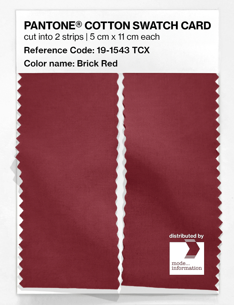 Product image 2 of the product “PANTONE® COTTON SWATCH CARD 19-1543 TCX Brick Red ”