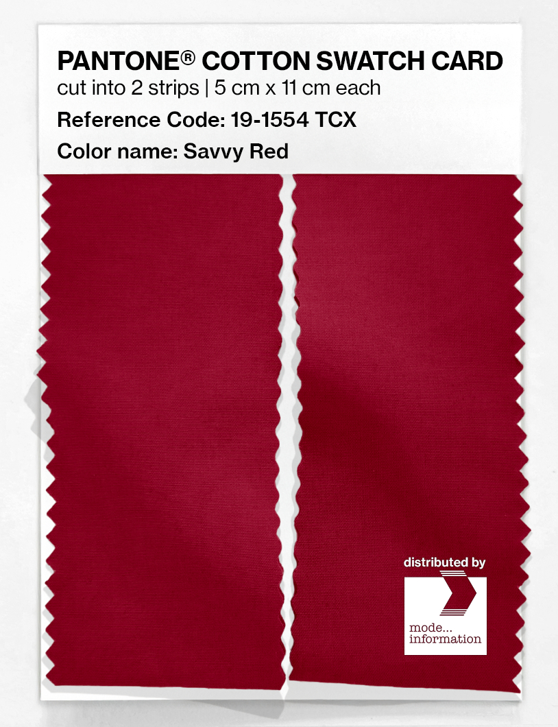 Product image 2 of the product “PANTONE® COTTON SWATCH CARD 19-1554 TCX Savvy Red ”
