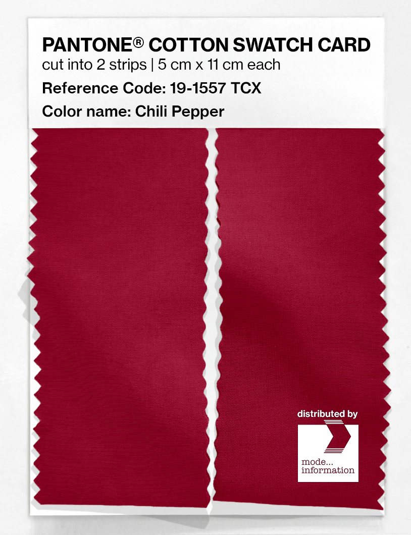 Product image 2 of the product “PANTONE® COTTON SWATCH CARD 19-1557 TCX Chili Pepper ”