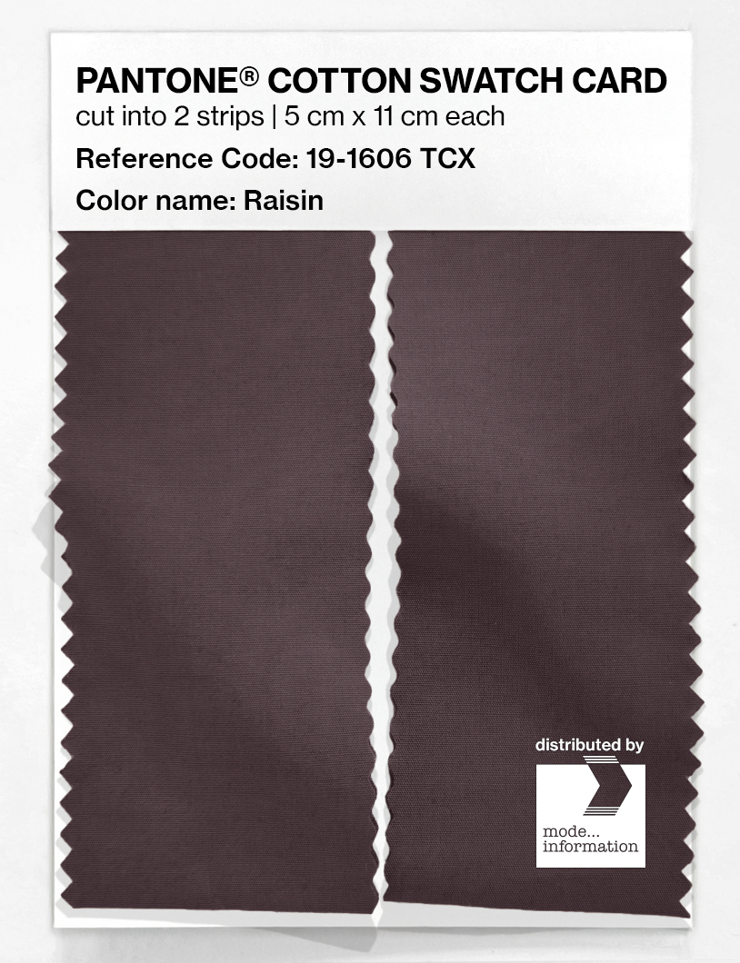 Product image 2 of the product “PANTONE® COTTON SWATCH CARD 19-1606 TCX Raisin ”
