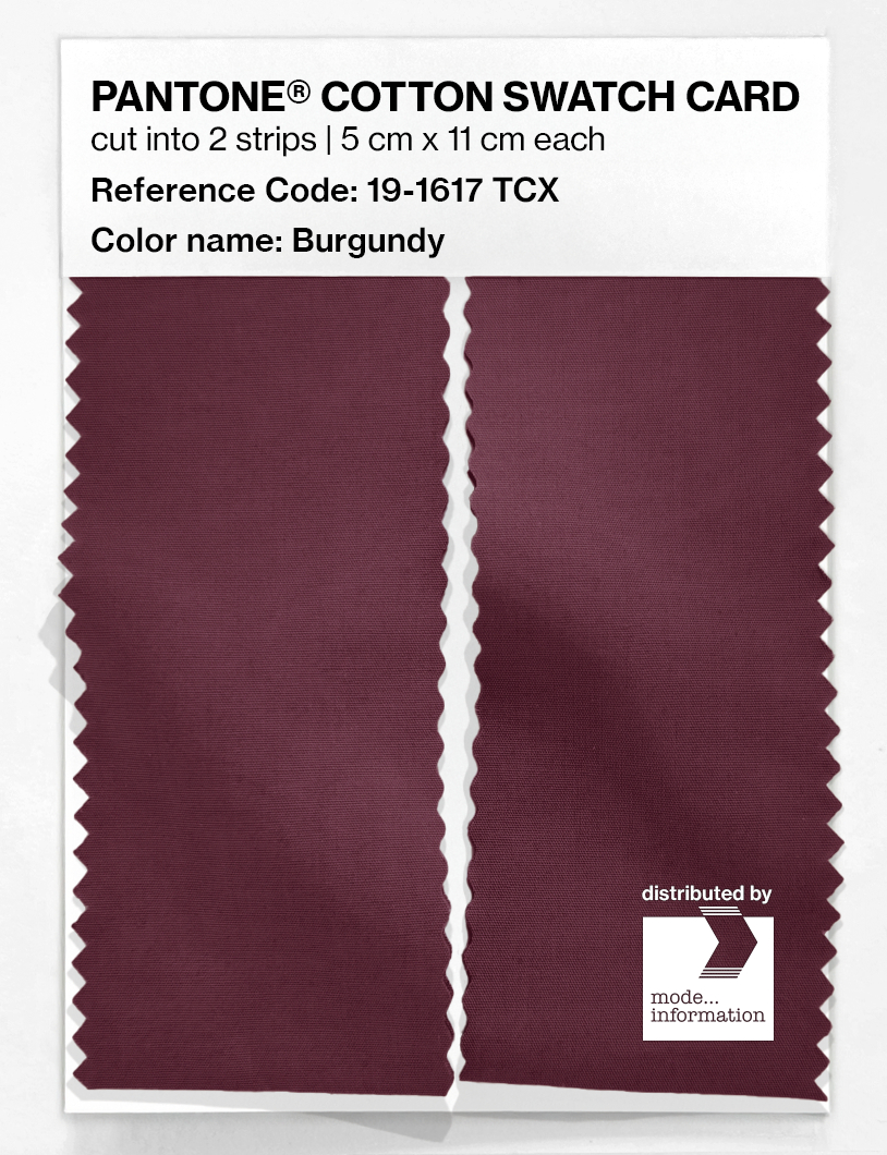Product image 2 of the product “PANTONE® COTTON SWATCH CARD 19-1617 TCX Burgundy ”