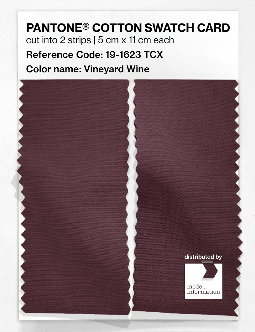 Product image 2 of the product “PANTONE® COTTON SWATCH CARD 19-1623 TCX Vineyard Wine ”