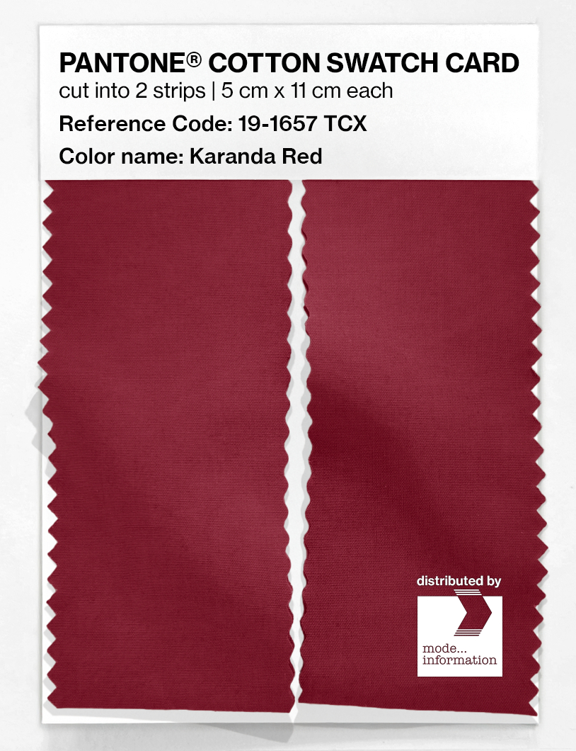 Product image 2 of the product “PANTONE® COTTON SWATCH CARD 19-1657 TCX Karanda Red ”