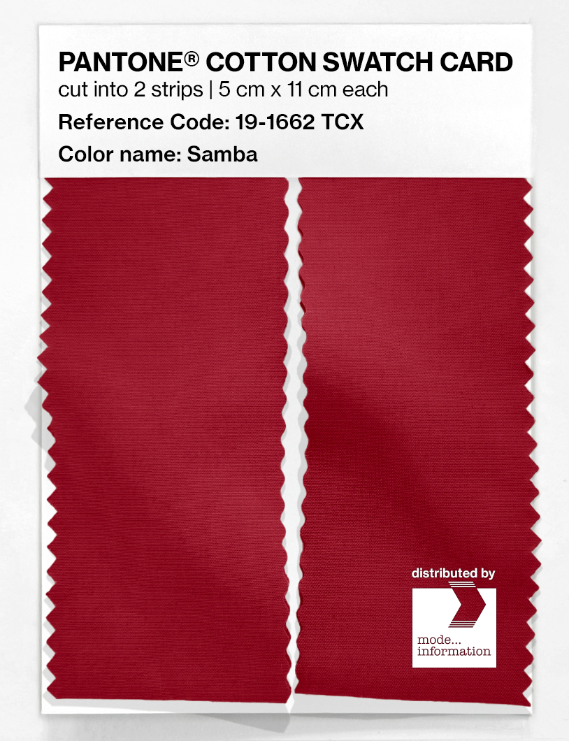 Product image 2 of the product “PANTONE® COTTON SWATCH CARD 19-1662 TCX Samba ”