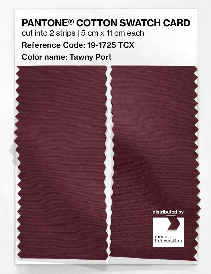 Product image 2 of the product “PANTONE® COTTON SWATCH CARD 19-1725 TCX Tawny Port ”