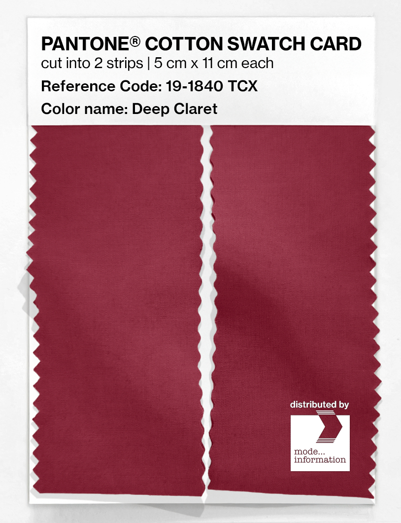 Product image 2 of the product “PANTONE® COTTON SWATCH CARD 19-1840 TCX Deep Claret ”